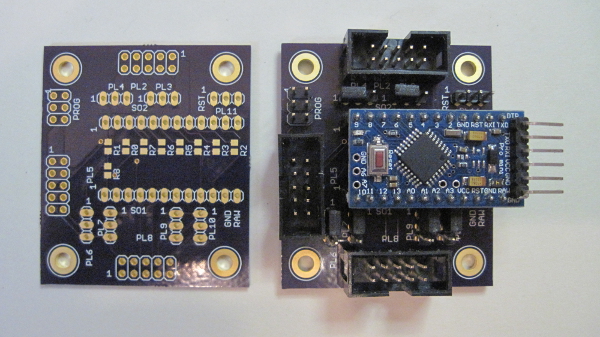Bare and Assembled MIO Board, Top View