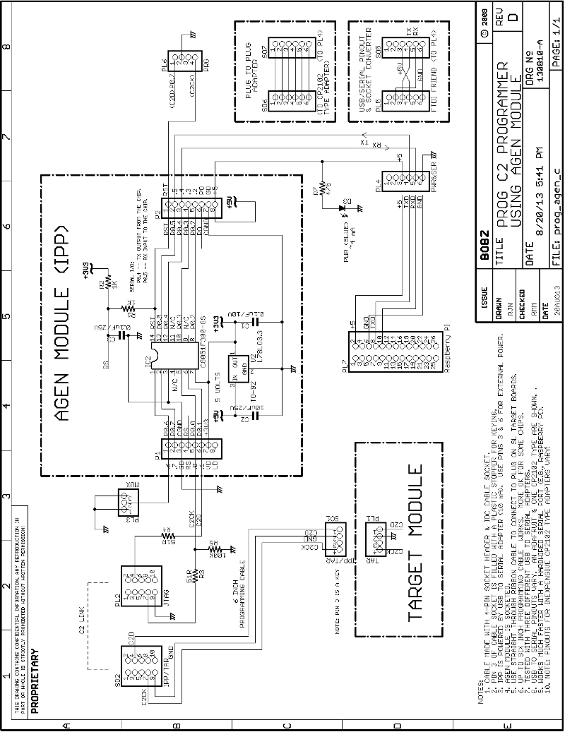 Schematic of AGEN Based C2 Programmer